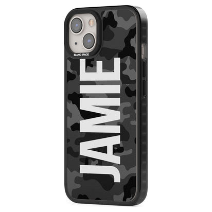 Personalised Black Camo Name Vertical