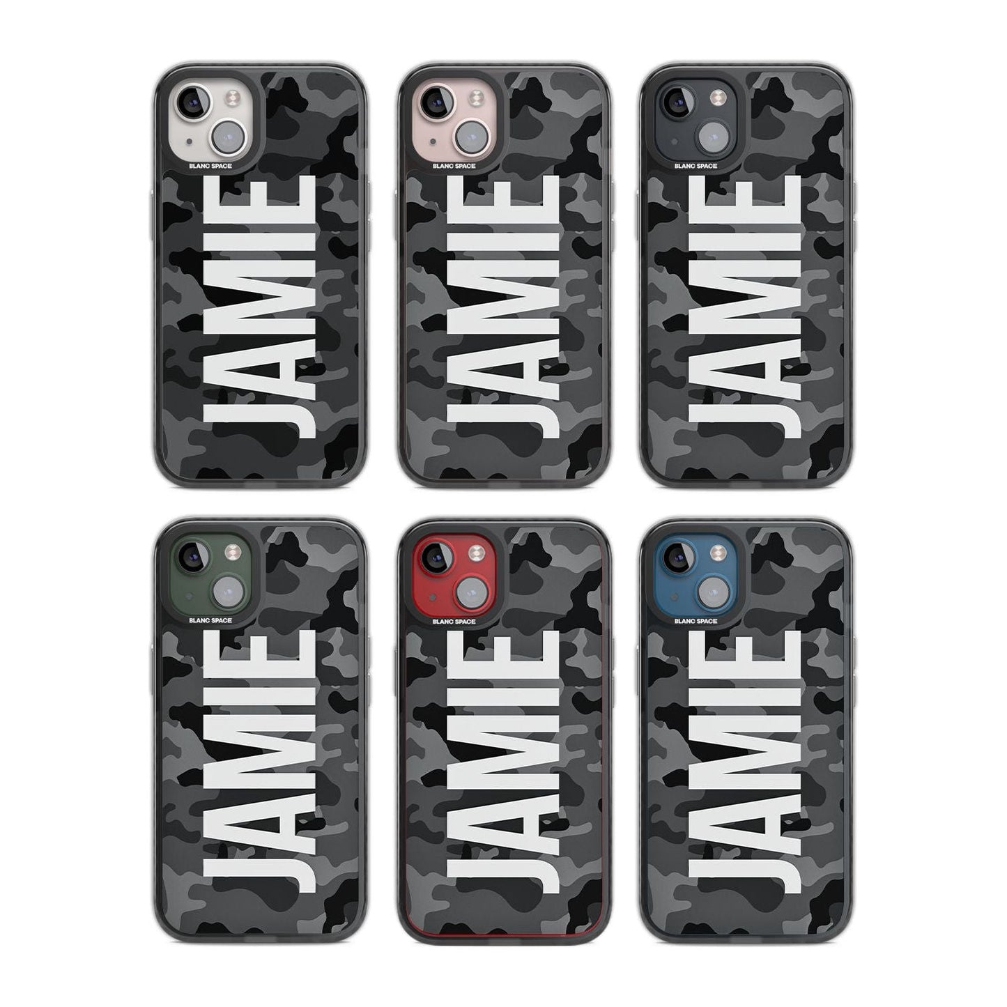 Personalised Black Camo Name Vertical