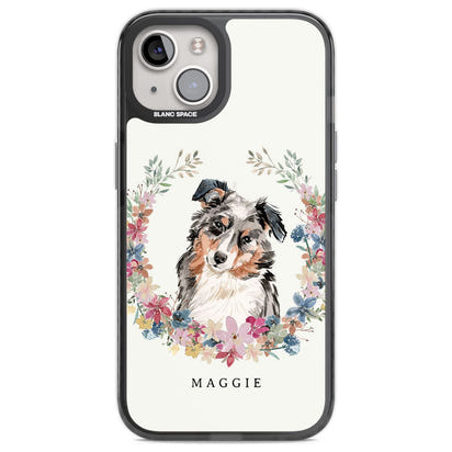 Personalised Australian Shepherd Floral Portrait