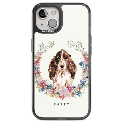 Personalised Cocker Spaniel Floral Portrait