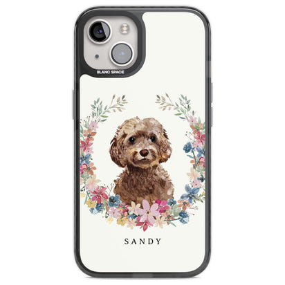 Personalised Brown Cockapoo Floral Portrait
