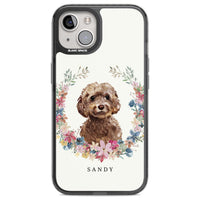 Personalised Brown Cockapoo Floral Portrait