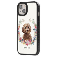 Personalised Brown Cockapoo Floral Portrait