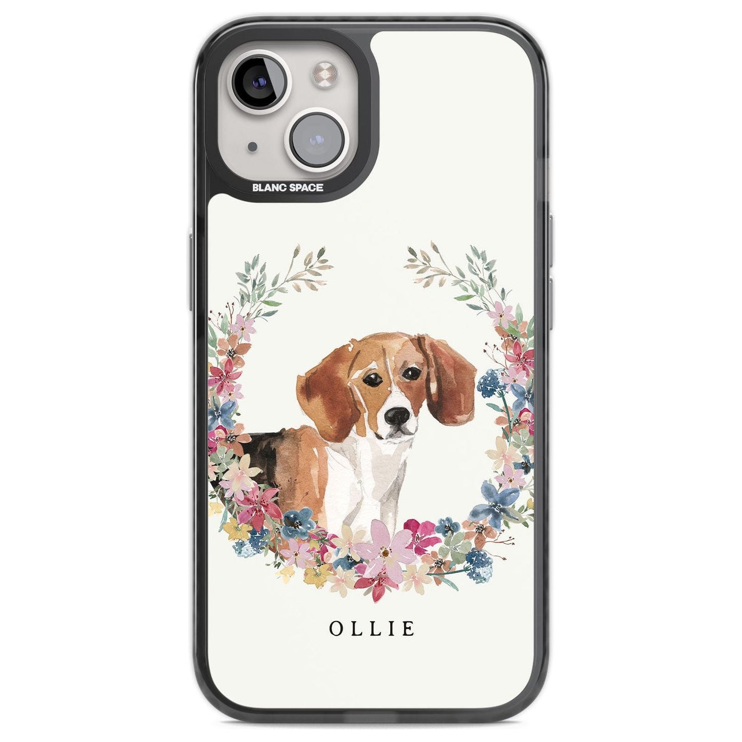 Personalised Beagle Floral Portrait