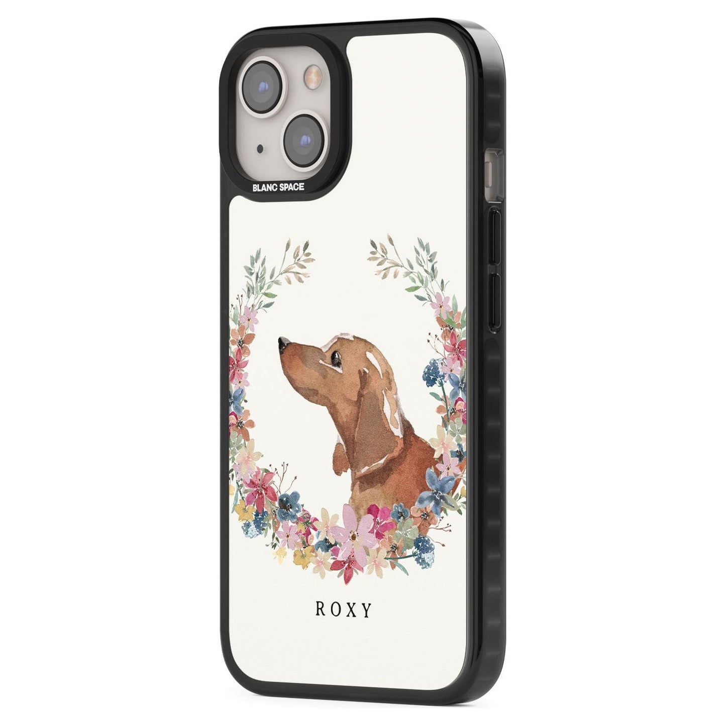 Personalised Tan Dachshund Floral Portrait
