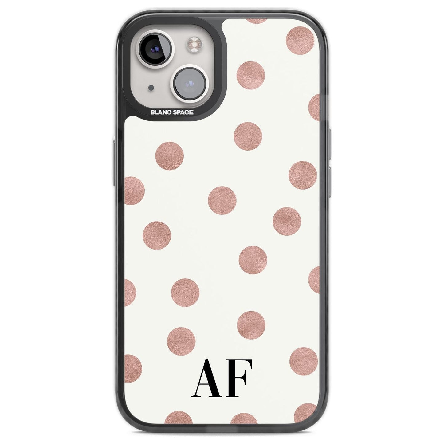 Points et initiales personnalisés en or rose