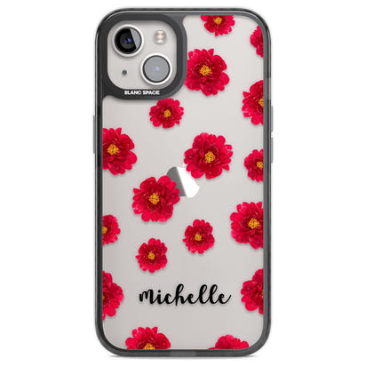 Personalised Red Peonies & Cursive