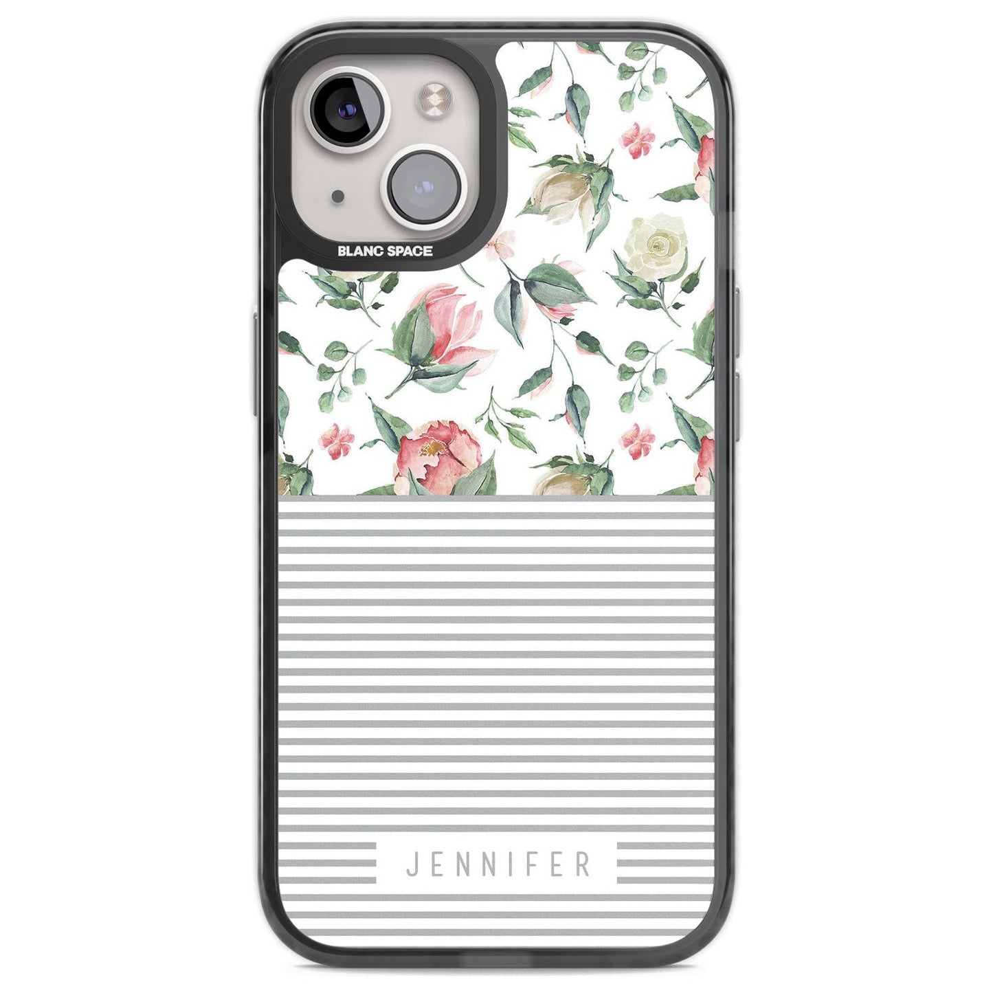 Personalised Light Floral Pattern & Stripes