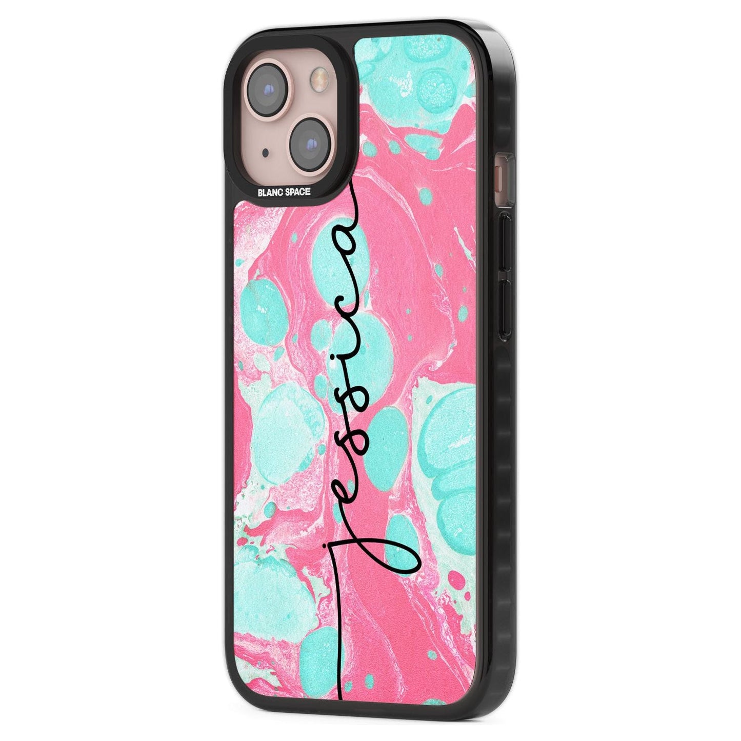 Personalised Turquoise & Pink Marbled