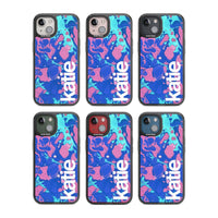 Personalisiertes marineblau-türkisfarbenes Marmor-Design