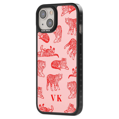 Personalised Red Tiger Outlines On Pink