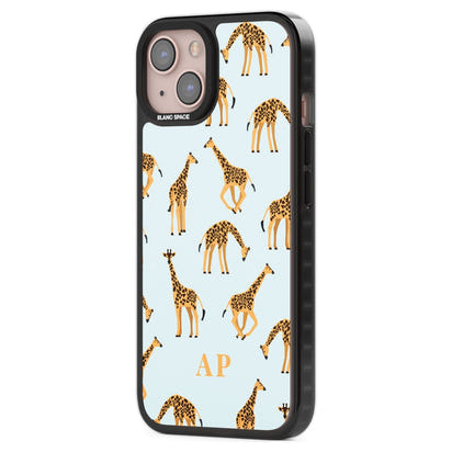 Personalisiertes Safari-Giraffenmuster auf Blau