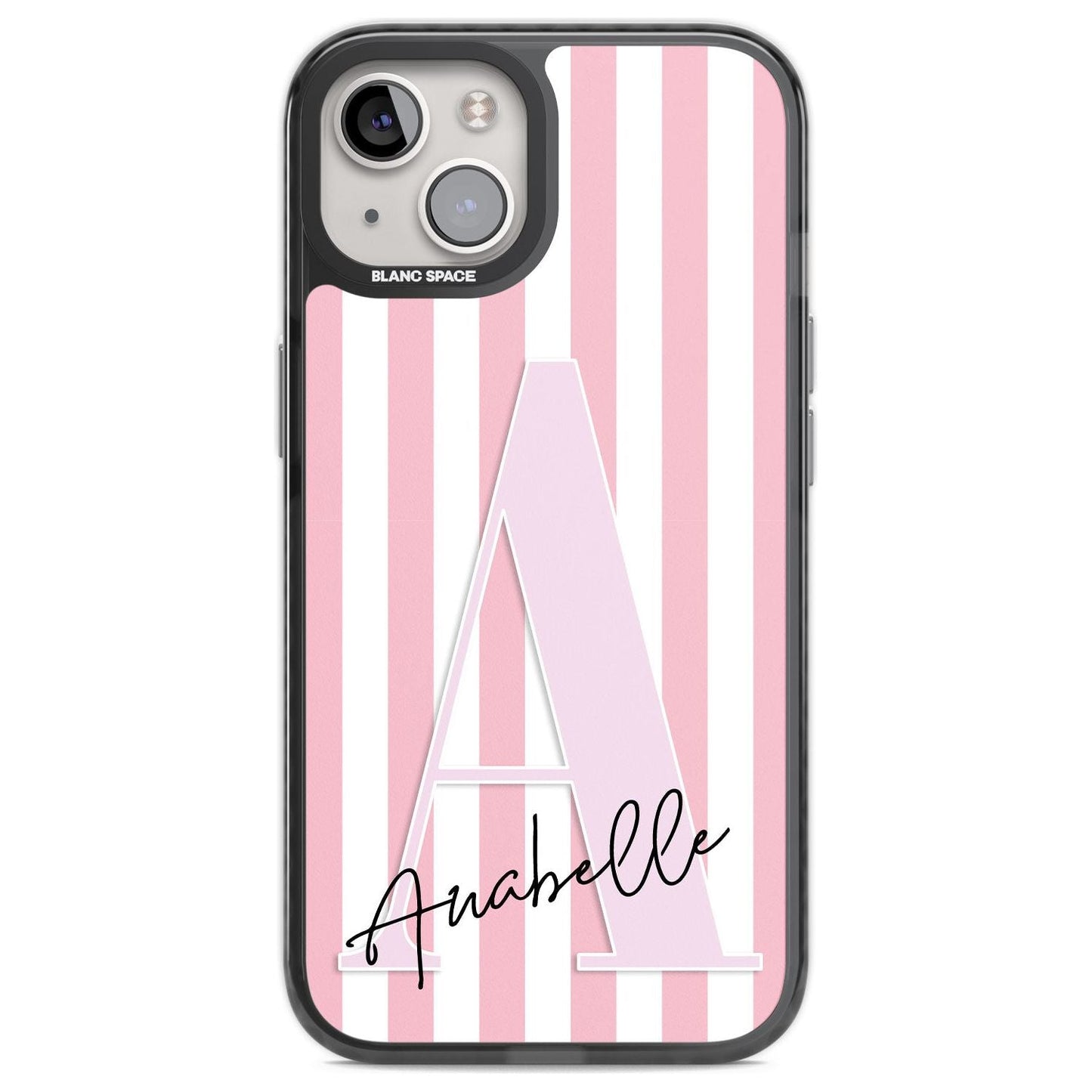 Personalised Pink Stripes & Monogram