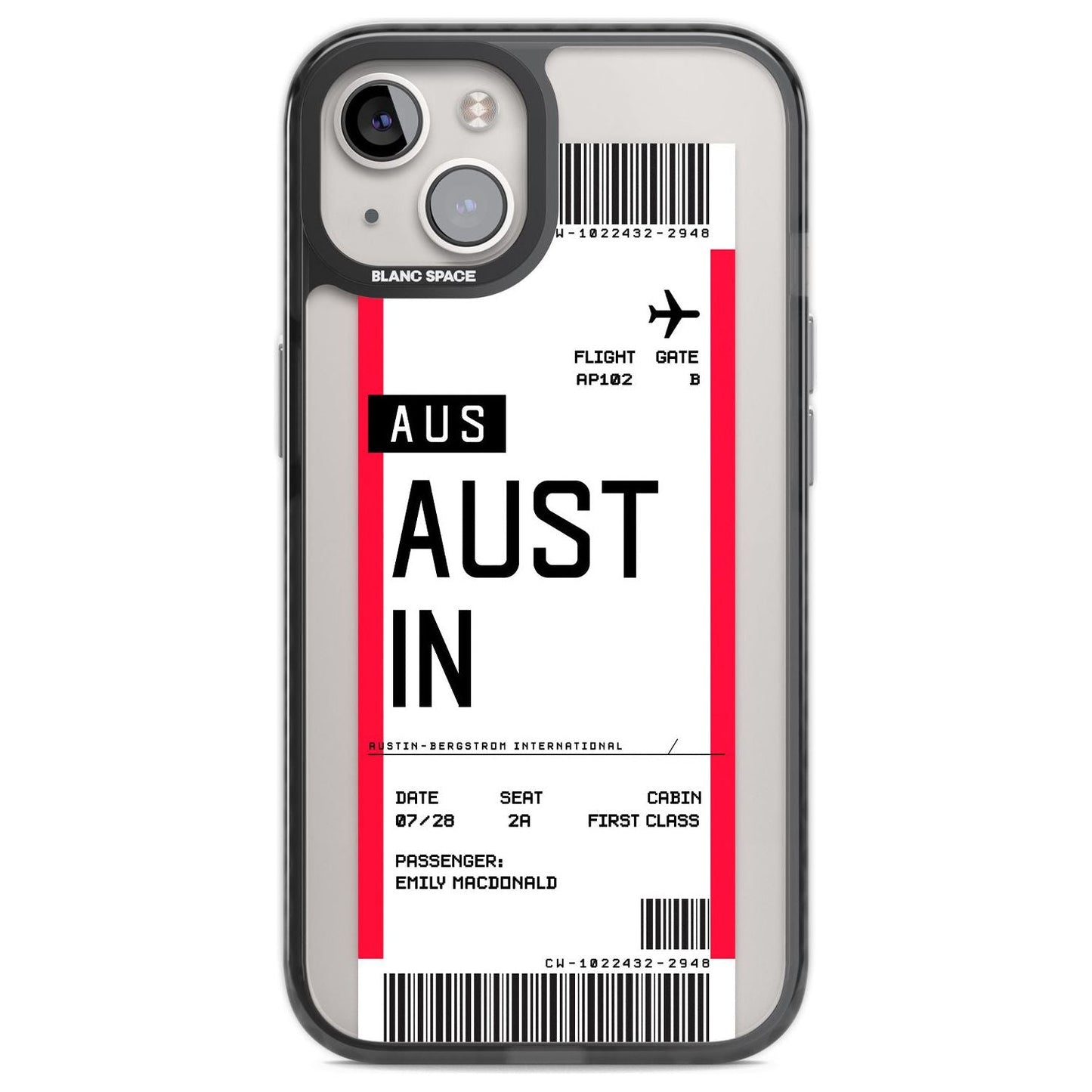 Personalised Austin Boarding Pass
