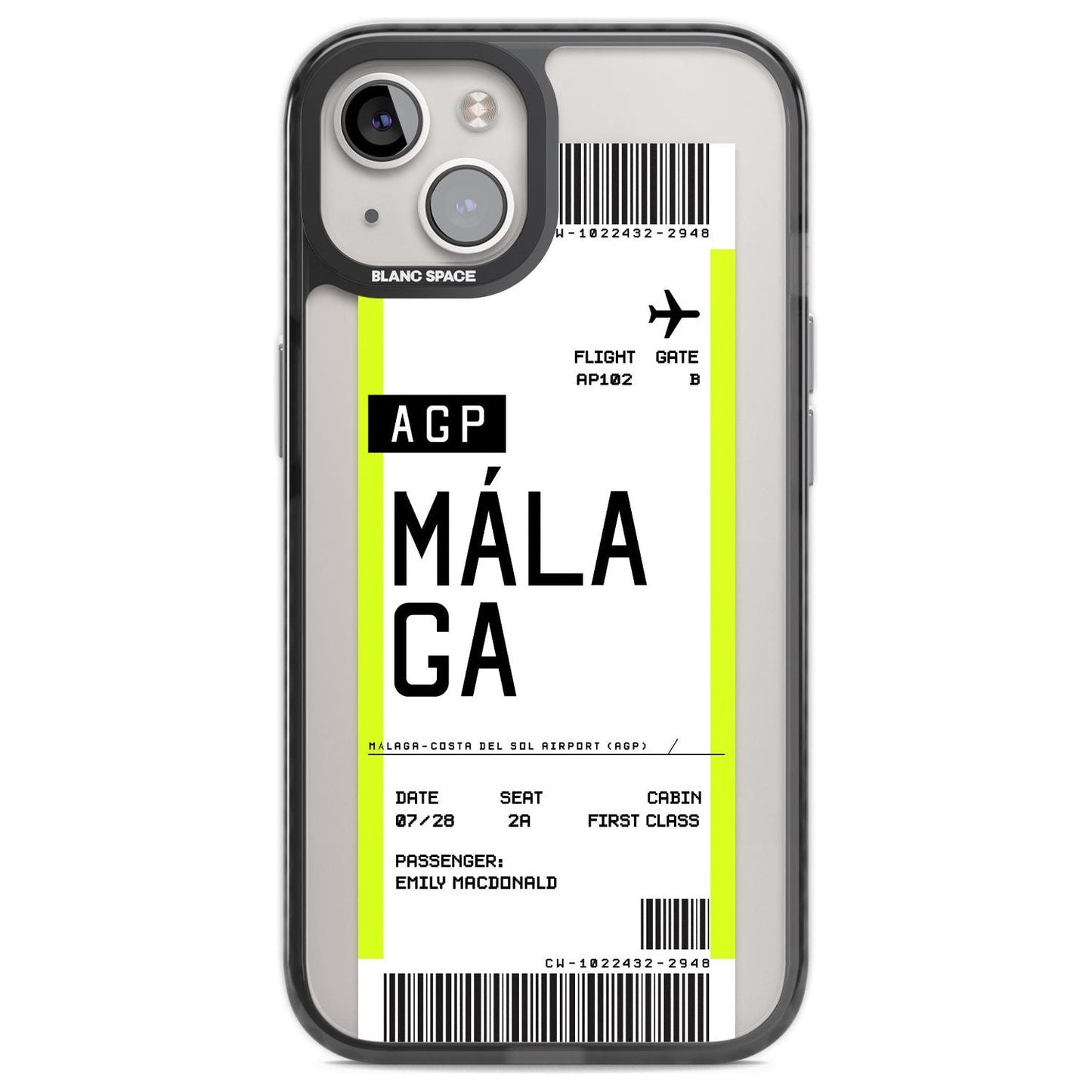 Personalised Málaga Boarding Pass