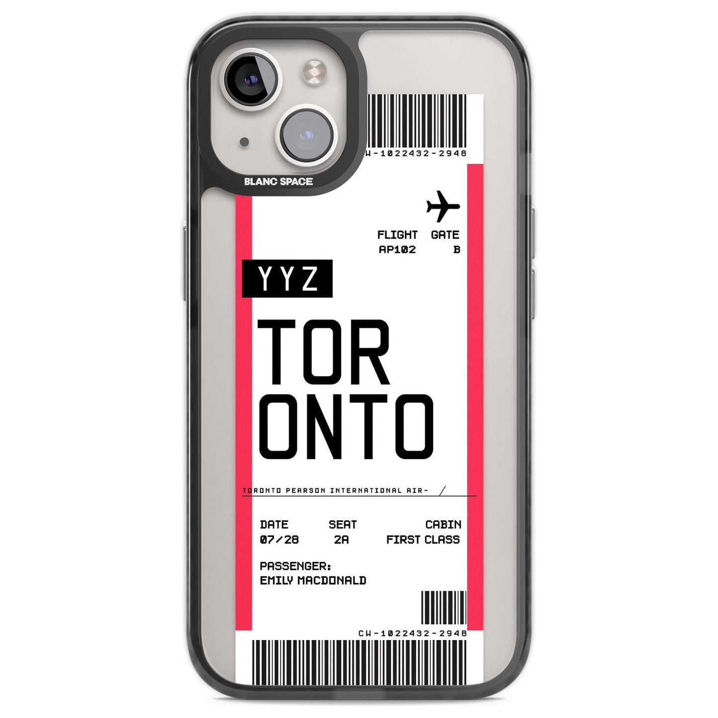 Personalised Toronto Boarding Pass