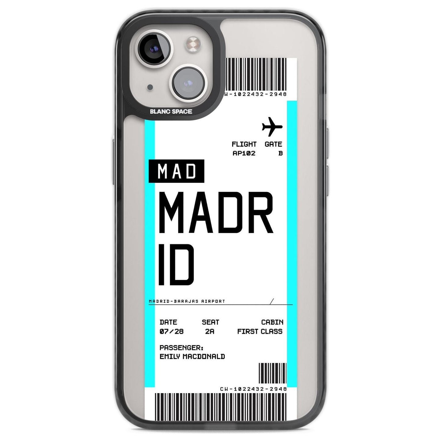 Personalised Madrid Boarding Pass