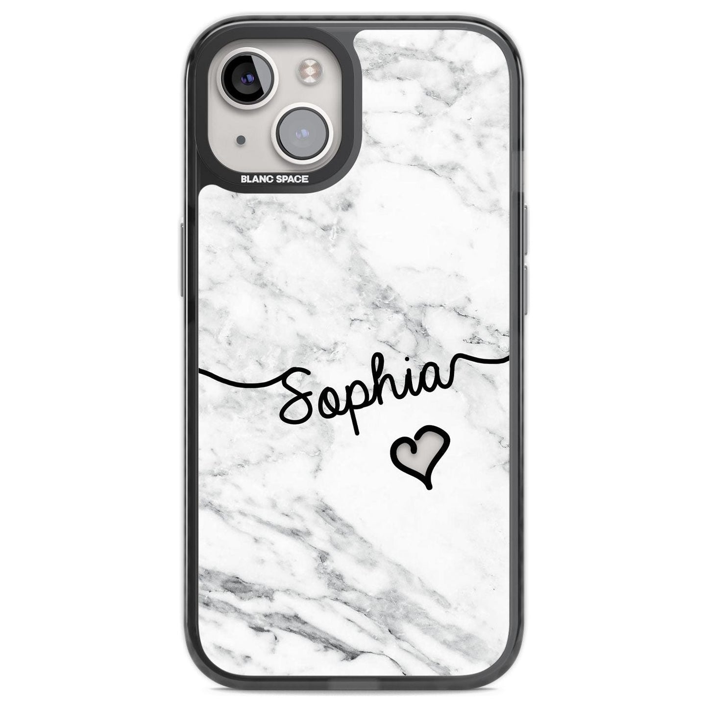 Personalised White Marble Heart