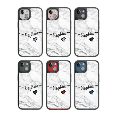 Personalised White Marble Heart