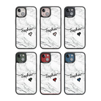 Personalised White Marble Heart