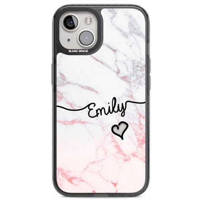 Personalised Pink Fade Marble Heart