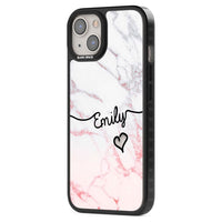 Personalised Pink Fade Marble Heart