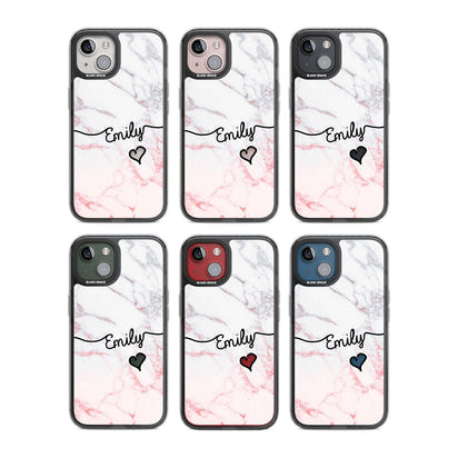 Personalised Pink Fade Marble Heart