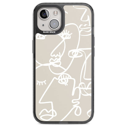 Abstract Line Art White Beige