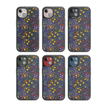 Grappe de feuilles de fleurs sauvages bleu marine