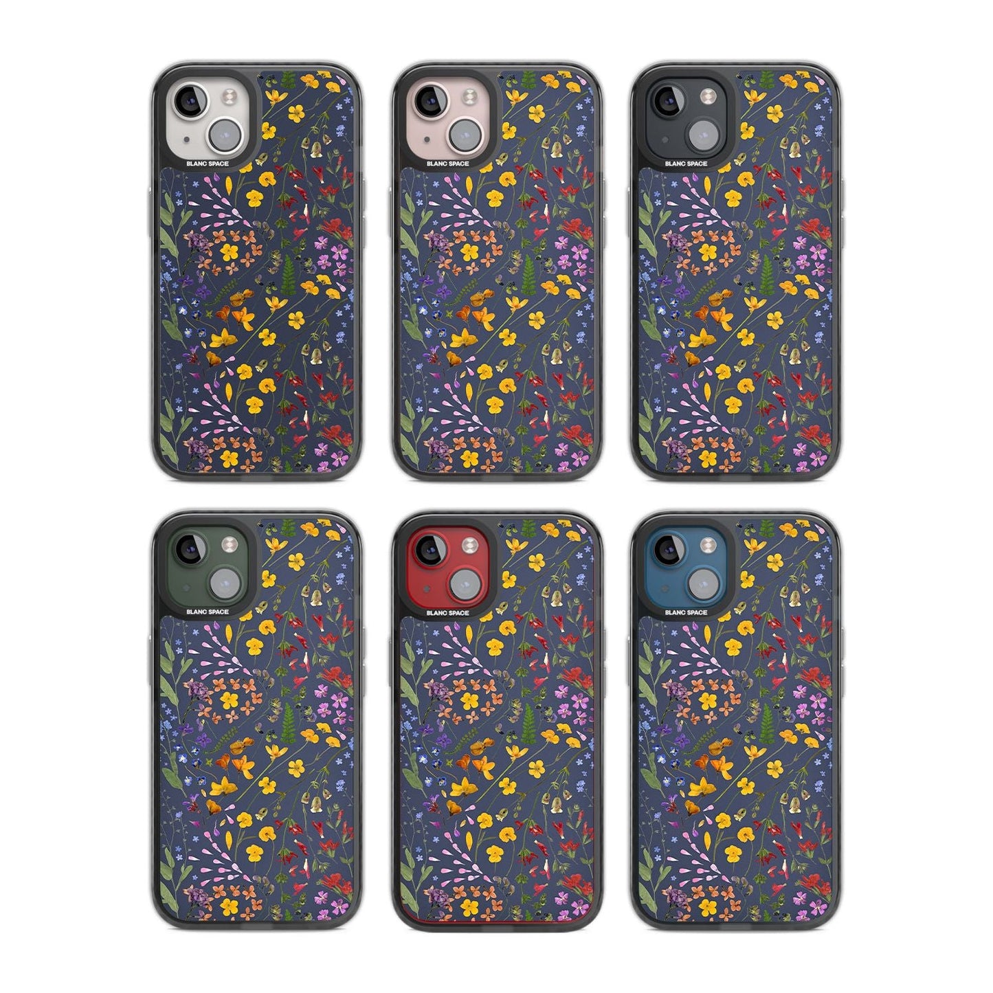 Grappe de feuilles de fleurs sauvages bleu marine