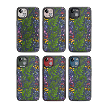 Busy Floral And Fern Design Navy