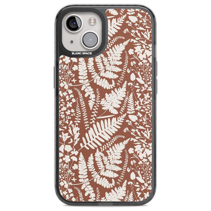 Fleurs sauvages et fougères sur terre cuite