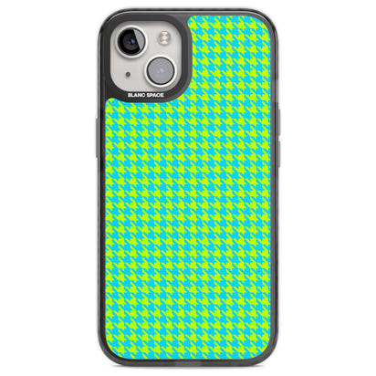 Neon Lime & Turquoise Houndstooth