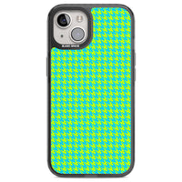 Neon Lime & Turquoise Houndstooth