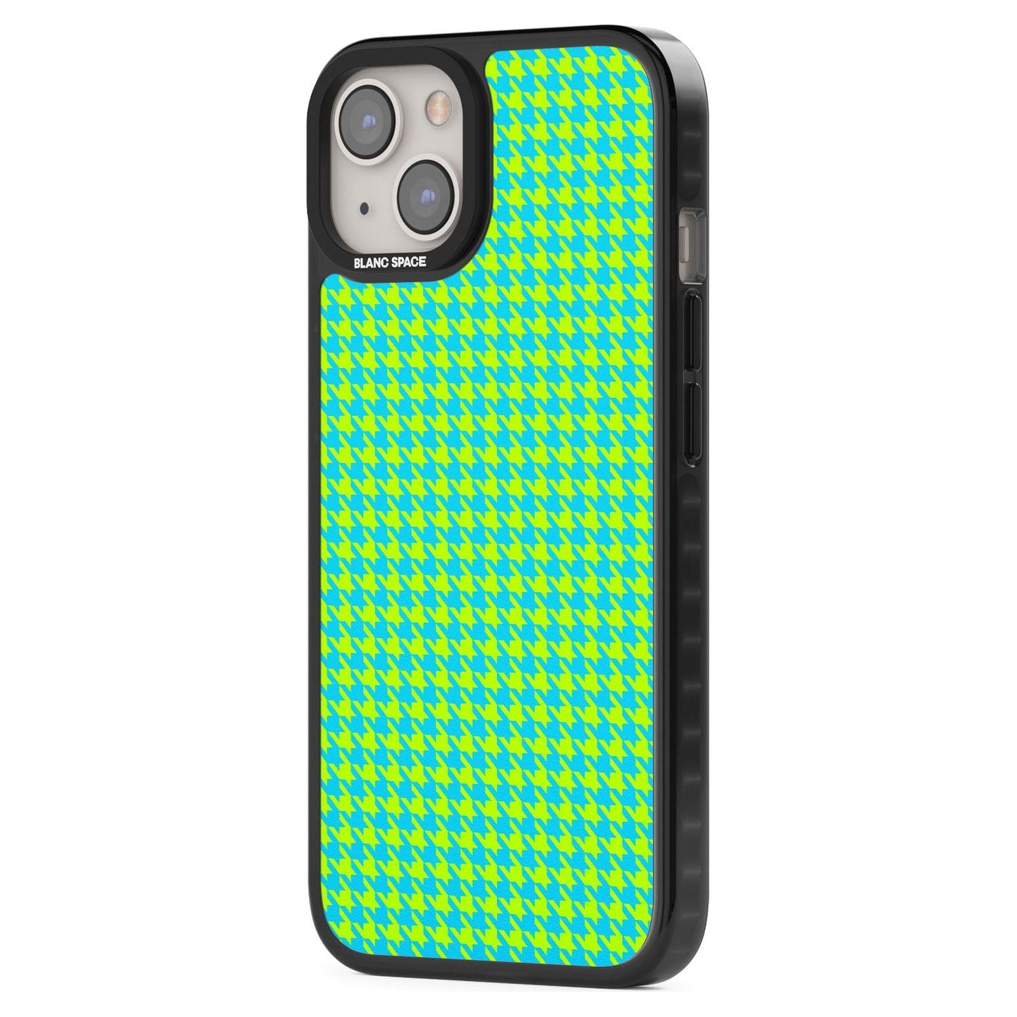 Neon Lime & Turquoise Houndstooth
