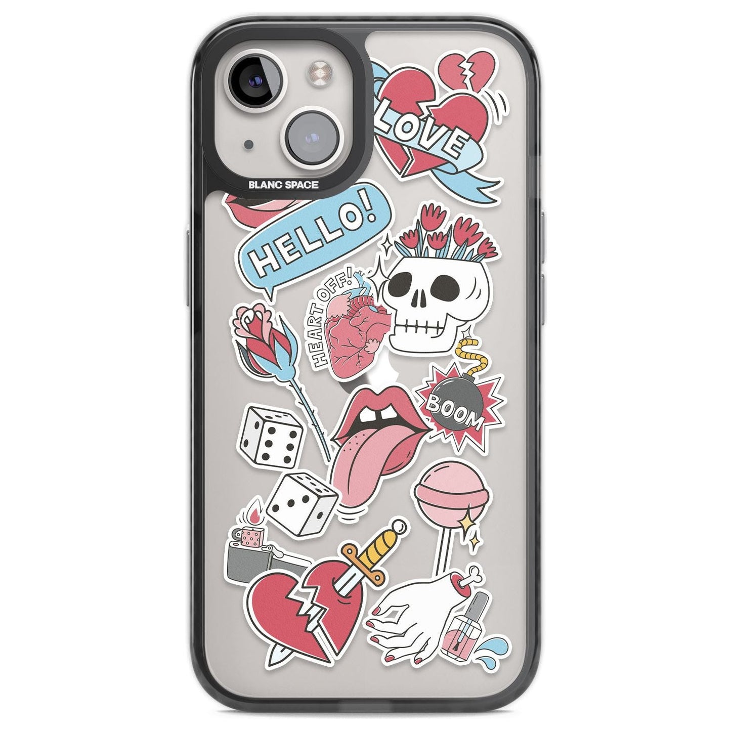 Autocollants Crâne et Fleurs