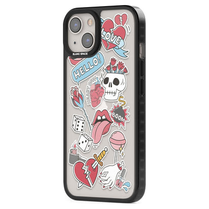 Autocollants Crâne et Fleurs