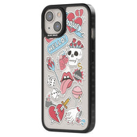 Autocollants Crâne et Fleurs