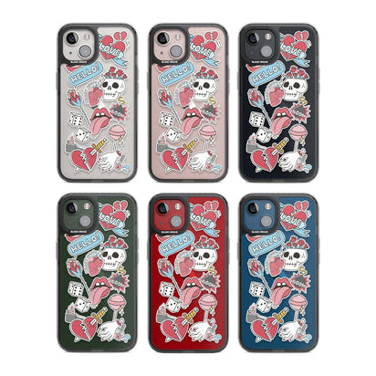 Autocollants Crâne et Fleurs