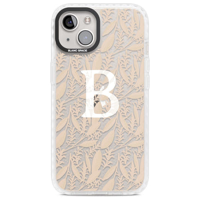 Monogramme personnalisé, motif floral abstrait subtil.