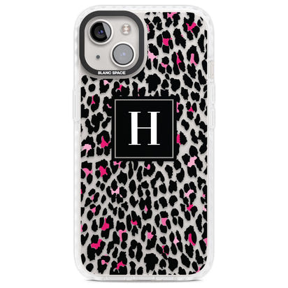 Personalised Clear Pink Leopard Monogram
