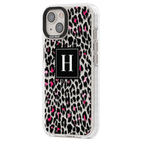 Personalised Clear Pink Leopard Monogram