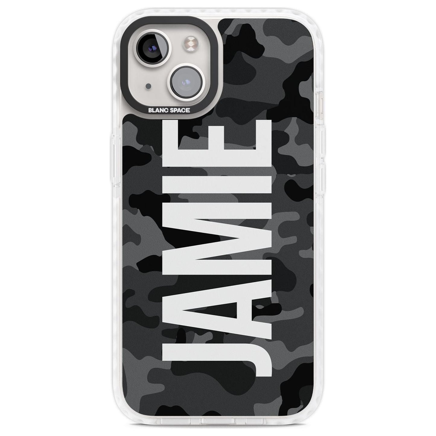 Personalised Black Camo Name Vertical