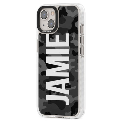 Personalised Black Camo Name Vertical