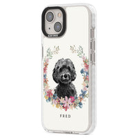 Personalised Black Cockapoo Floral Portrait