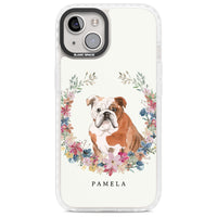 Personalised English Bulldog Floral Portrait