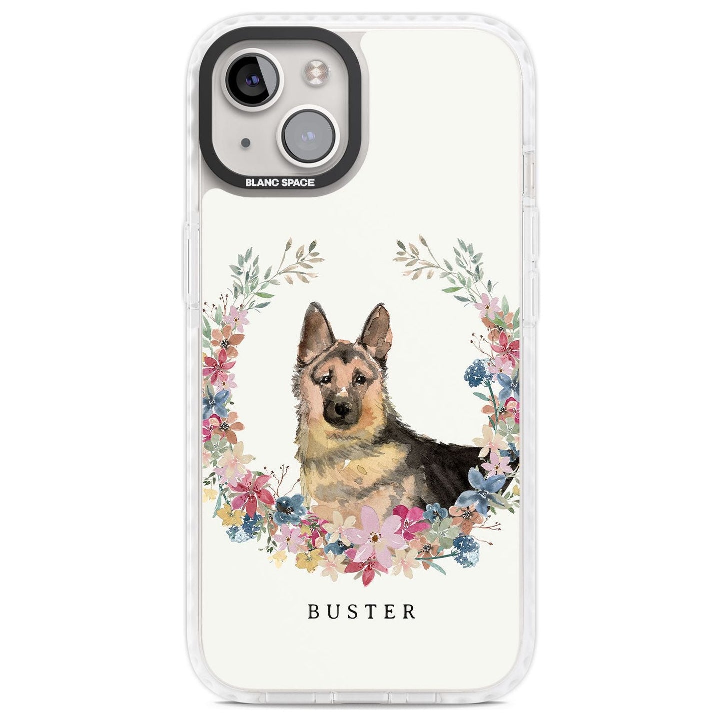 Personalised German Shepherd Floral Portrait