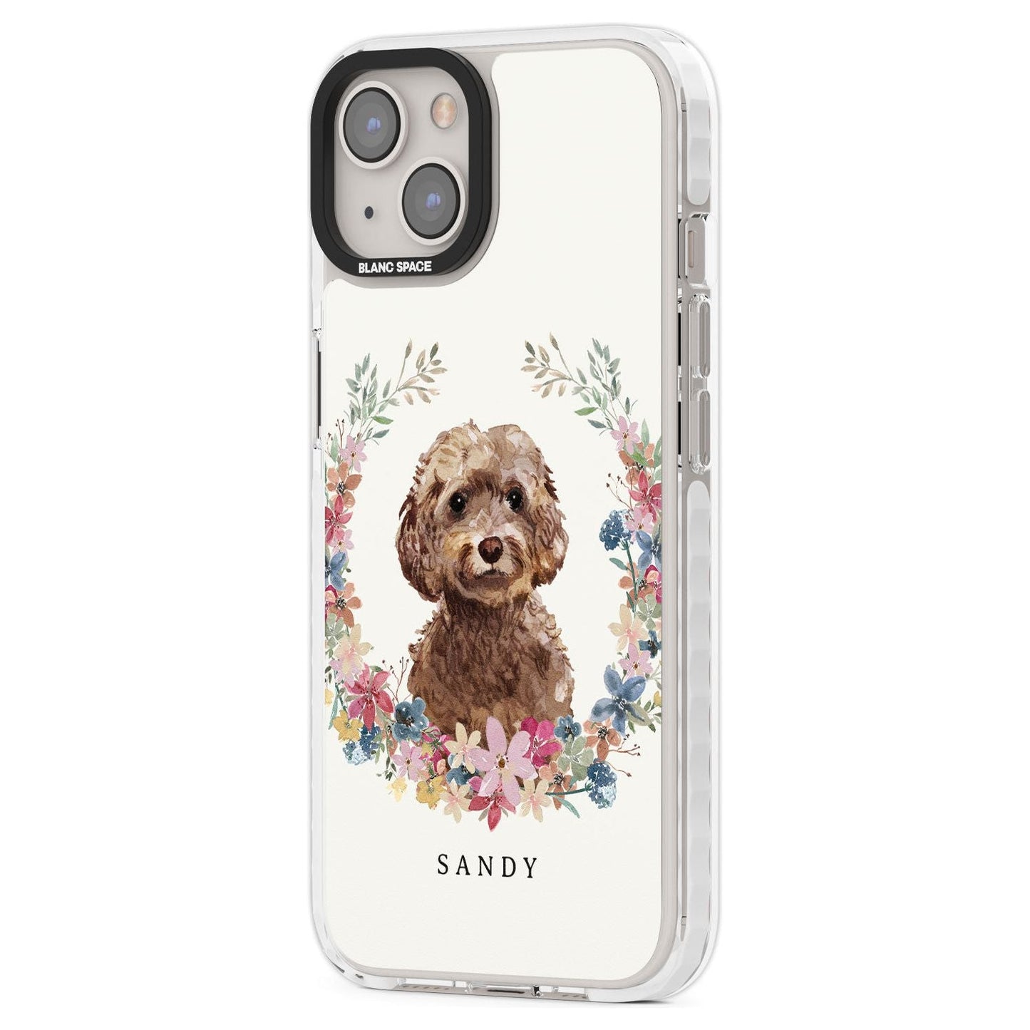 Personalised Brown Cockapoo Floral Portrait