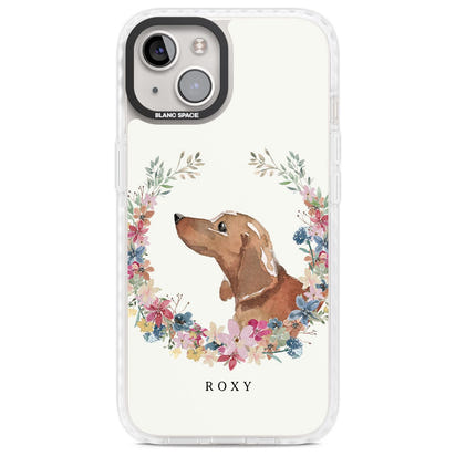 Personalised Tan Dachshund Floral Portrait