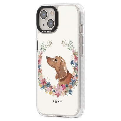 Personalised Tan Dachshund Floral Portrait